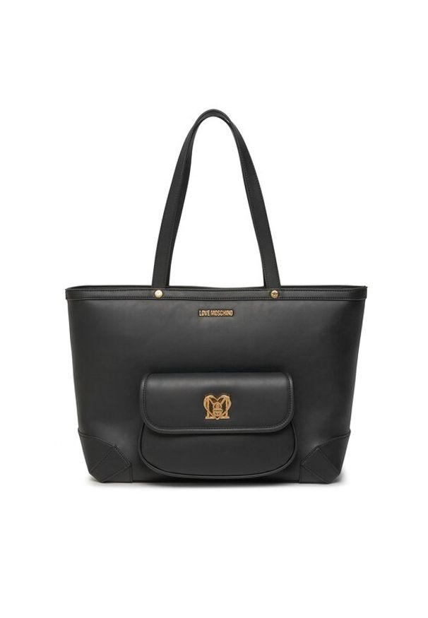 Love Moschino - LOVE MOSCHINO Torebka JC4131PP1ILM0000 Czarny. Kolor: czarny. Materiał: skórzane