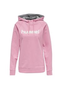 Damska bluza z kapturem Hummel Hmlgo Logo. Typ kołnierza: kaptur. Kolor: różowy. Materiał: polar. Sport: piłka ręczna
