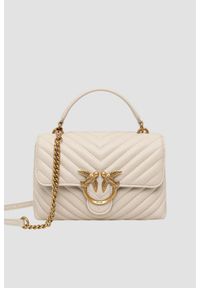 Pinko - PINKO Beżowa kopertówka Love Lady Puff Mini CL. Kolor: beżowy. Materiał: pikowane. Styl: casual, elegancki #1