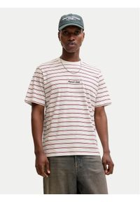 Jack & Jones T-Shirt Norrebro Stripe 12291021 Écru Regular Fit. Kolor: kremowy. Materiał: bawełna #1