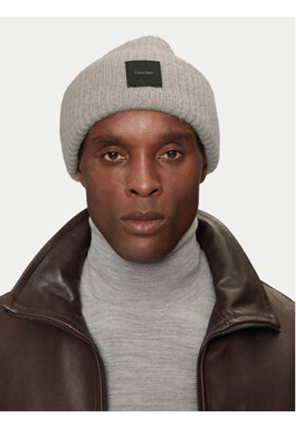 Calvin Klein Czapka K50K512357 Szary. Kolor: szary. Materiał: wełna