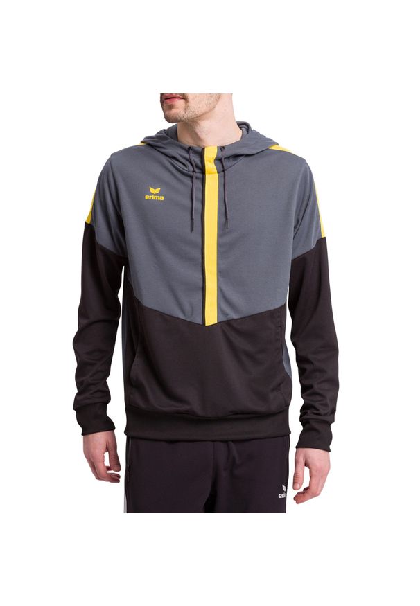 ERIMA - Bluza Erima Squad. Typ kołnierza: kaptur. Kolor: wielokolorowy, szary, żółty, czarny. Sport: fitness, piłka ręczna