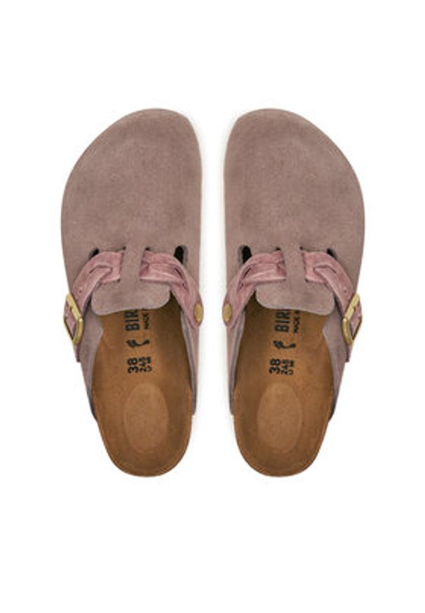 Birkenstock Klapki Boston Braided 1029122 Różowy. Kolor: różowy. Materiał: zamsz, skóra