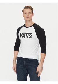 Vans Longsleeve Classic Ragl VN0002QQYB21 Biały Slim Fit. Kolor: biały. Materiał: bawełna. Długość rękawa: długi rękaw