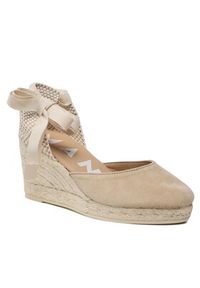 Manebi Espadryle Low Wedge Espadrilles M 1.1 WL Beżowy. Kolor: beżowy. Materiał: zamsz, skóra