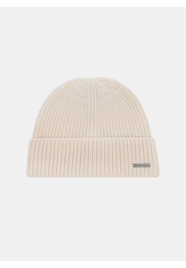 Pako Lorente - PAKO LORENTE – Beżowa wełniana czapka męska. Kolor: beżowy. Materiał: wełna. Sezon: zima
