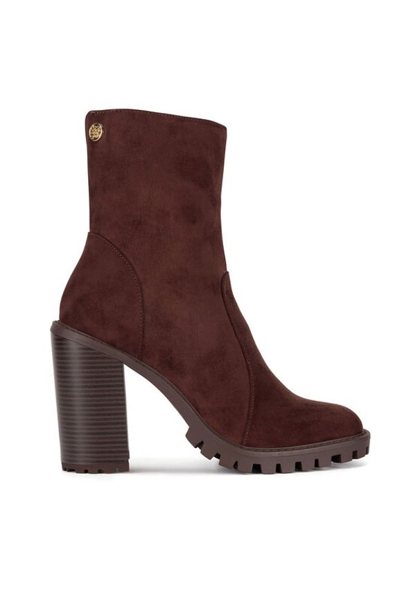 Nine West Botki WFA2947-1 Brązowy. Kolor: brązowy. Materiał: materiał