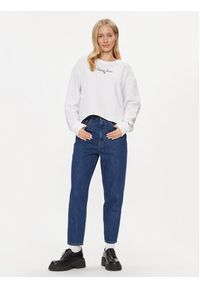 Tommy Jeans Bluza Essential Logo DW0DW16140 Biały Relaxed Fit. Kolor: biały. Materiał: bawełna
