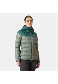 Damska kurtka z kapturem Helly Hansen Verglas Glacier. Typ kołnierza: kaptur. Kolor: zielony. Materiał: syntetyk, puch