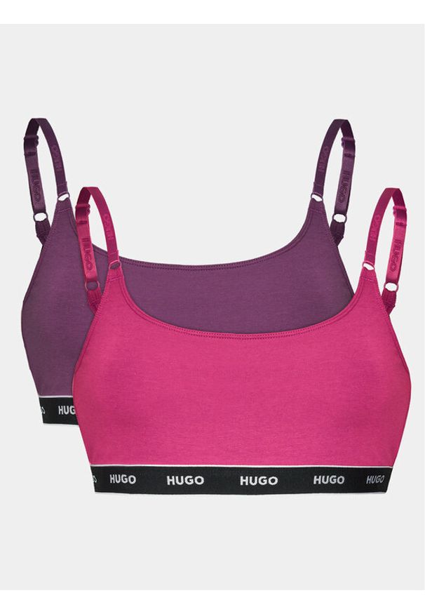Hugo Komplet 2 biustonoszy topów Twin Bralette 50480158 Różowy. Kolor: różowy. Materiał: bawełna
