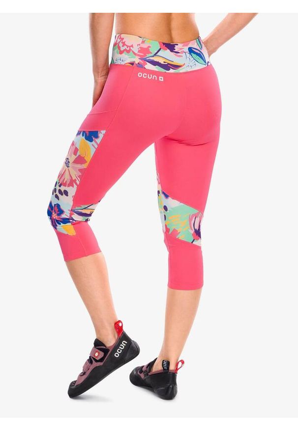 OCUN - Legginsy wspinaczkowe damskie Ocun Rhea 3/4 Leggings. Kolor: różowy. Sport: wspinaczka