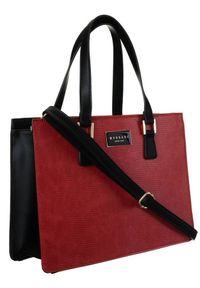 Shopper damski czerwono-czarny Monnari BAG1970-M20. Kolor: czarny, czerwony, wielokolorowy. Wzór: aplikacja. Materiał: skórzane #1