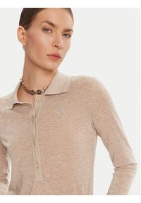 Patrizia Pepe Sweter 8K0320 K128 Beżowy Regular Fit. Kolor: beżowy. Materiał: syntetyk