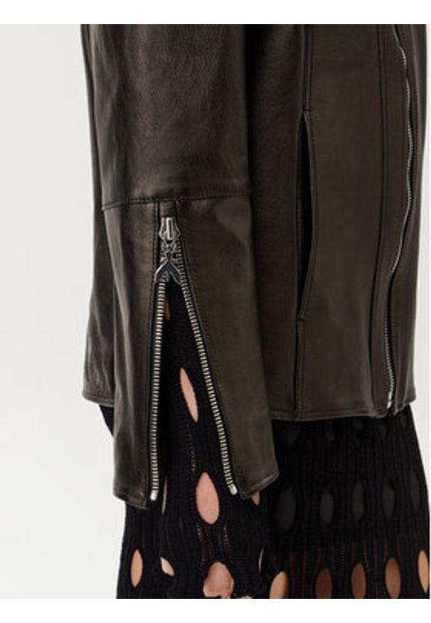 Patrizia Pepe Kurtka skórzana 8O0160 L143 K103 Czarny Regular Fit. Kolor: czarny. Materiał: skóra