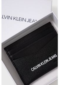 Calvin Klein Jeans Portfel skórzany męski kolor czarny. Kolor: czarny. Materiał: skóra. Wzór: gładki