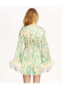 ALICE MCCALL - Sukienka Swan Lake z piórami. Kolor: zielony. Materiał: materiał. Długość rękawa: długi rękaw. Wzór: paisley. Długość: mini #9