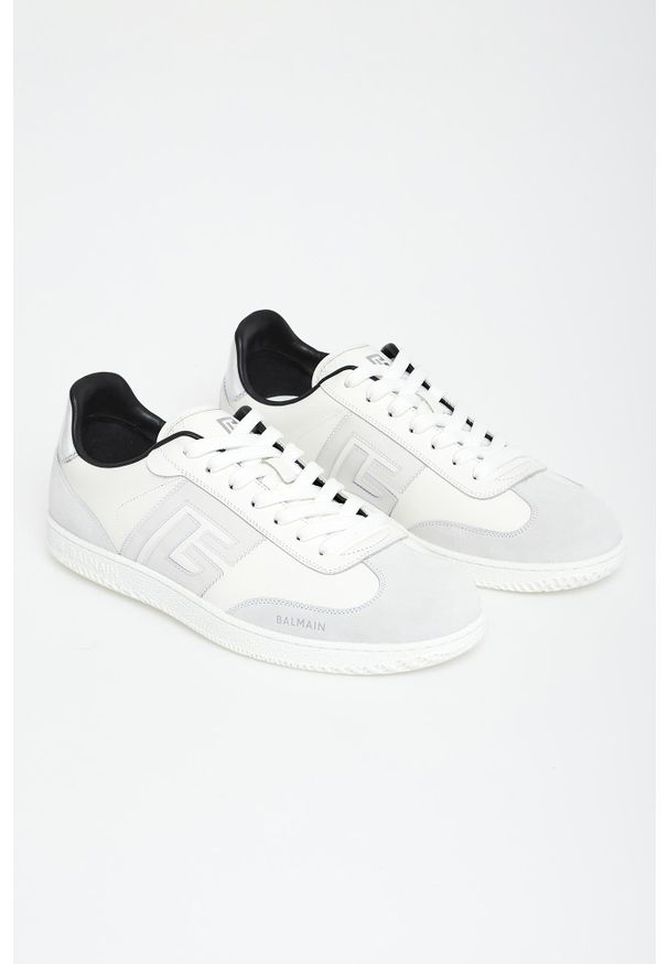 Balmain - Sneakersy męskie skórzane BALMAIN. Materiał: skóra