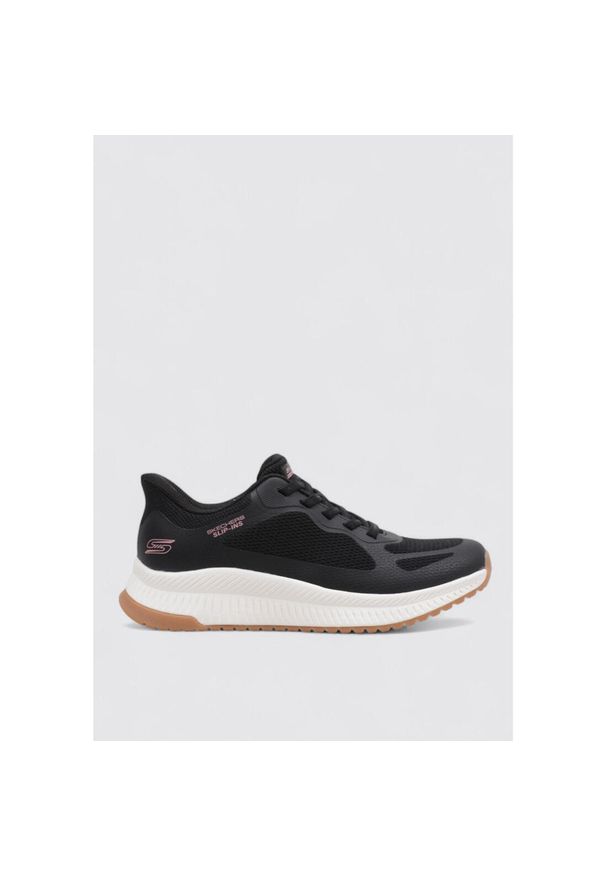 skechers - Kapcie SKECHERS BOBS SQUAD 4 STAPLE LOOK Czarny. Kolor: czarny. Materiał: syntetyk, tkanina. Styl: sportowy