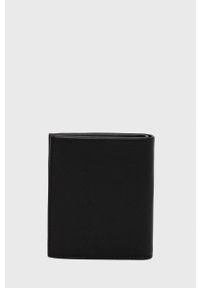 Calvin Klein portfel skórzany męski kolor czarny. Kolor: czarny. Materiał: materiał