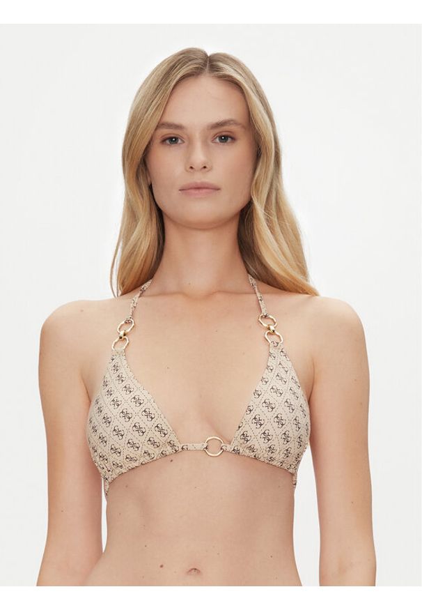 Guess Góra od bikini E5GJ36 KCRL2 Beżowy. Kolor: beżowy. Materiał: syntetyk