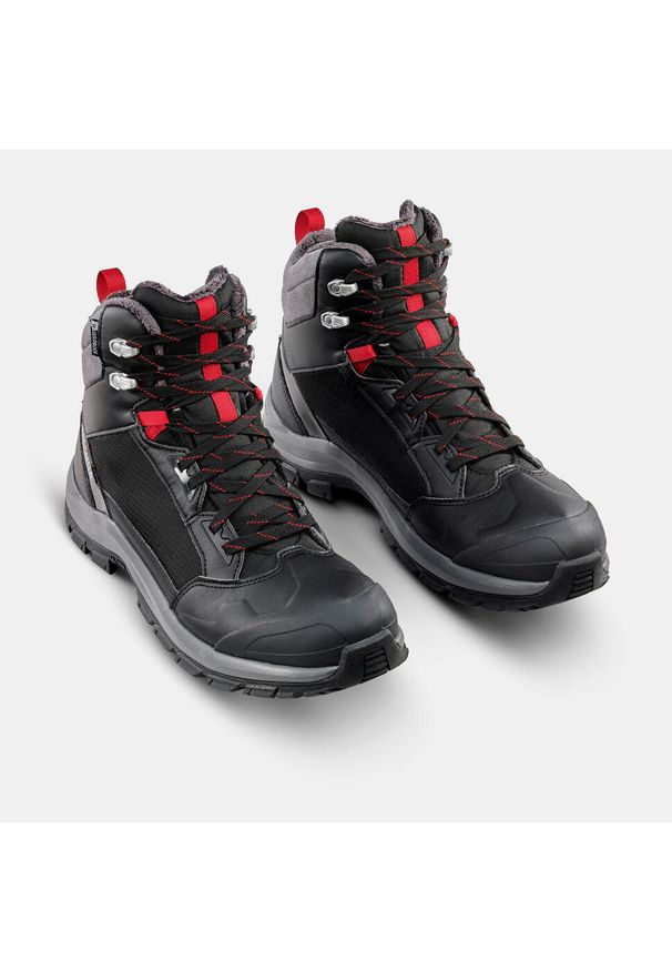 quechua - Buty turystyczne męskie Quechua SH500 mountain Mid wodoodporne. Kolor: czerwony, czarny, wielokolorowy. Materiał: materiał. Szerokość cholewki: normalna. Sezon: zima. Sport: wspinaczka, turystyka piesza