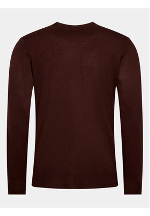Brave Soul Sweter MK-279PARSEC7 Bordowy Regular Fit. Kolor: czerwony. Materiał: wiskoza