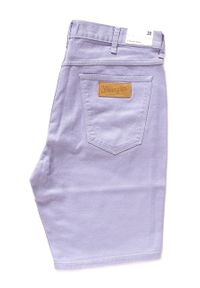 Wrangler - SPODENKI WRANGLER 5 POCKET SHORT HEIRLOOM LILAC W14CLV33C. Materiał: jeans. Wzór: aplikacja #4