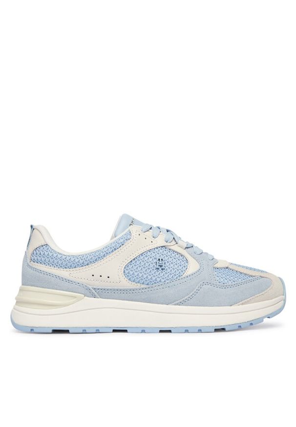 TOMMY HILFIGER - Tommy Hilfiger Sneakersy Th Mix Material Runner FW0FW09306 Niebieski. Kolor: niebieski. Materiał: materiał