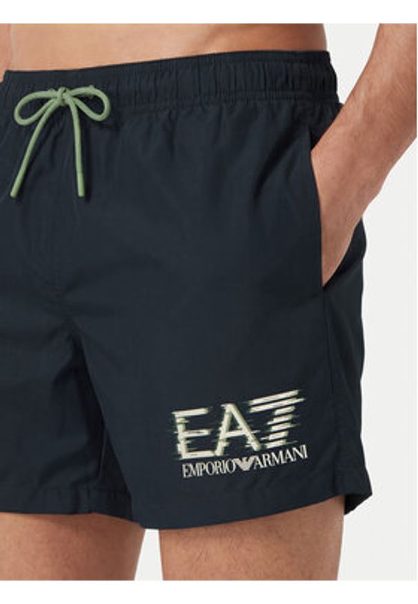 EA7 Emporio Armani Szorty kąpielowe 7M001678 AF21069 UB102 Granatowy Regular Fit. Kolor: niebieski. Materiał: syntetyk
