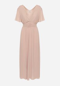 Born2be - Ciemnoróżowa Kopertowa Sukienka Maxi z Gumką w Pasie Narlin. Okazja: na ślub cywilny, na wesele, na studniówkę. Typ kołnierza: dekolt w serek. Kolor: różowy. Typ sukienki: kopertowe. Styl: klasyczny. Długość: maxi #4