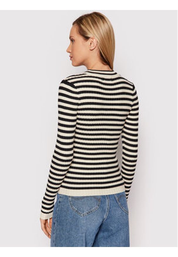 Pieces Sweter Crista 17115047 Beżowy Slim Fit. Kolor: beżowy. Materiał: wiskoza