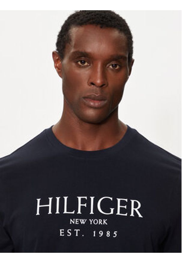 TOMMY HILFIGER - Tommy Hilfiger T-Shirt MW0MW36499 Granatowy Regular Fit. Kolor: niebieski. Materiał: bawełna