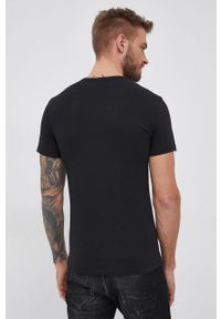 VERSACE - Versace T-shirt (2-pack) męski kolor czarny gładki. Okazja: na co dzień. Kolor: czarny. Materiał: dzianina. Wzór: gładki. Styl: casual #4