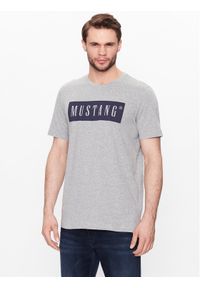 Mustang T-Shirt Alex 1013223 Szary Regular Fit. Kolor: szary. Materiał: bawełna