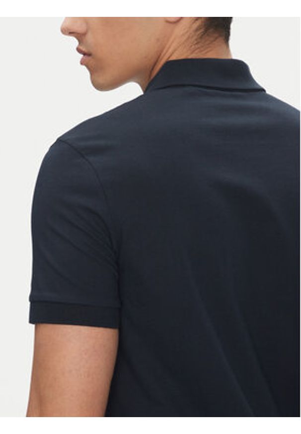 BOSS Polo Passerzip 50537507 Granatowy Slim Fit. Typ kołnierza: polo. Kolor: niebieski. Materiał: bawełna