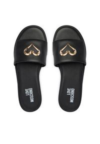 Love Moschino - LOVE MOSCHINO Klapki JA28252G0OIA0000 Czarny. Kolor: czarny. Materiał: skóra #5