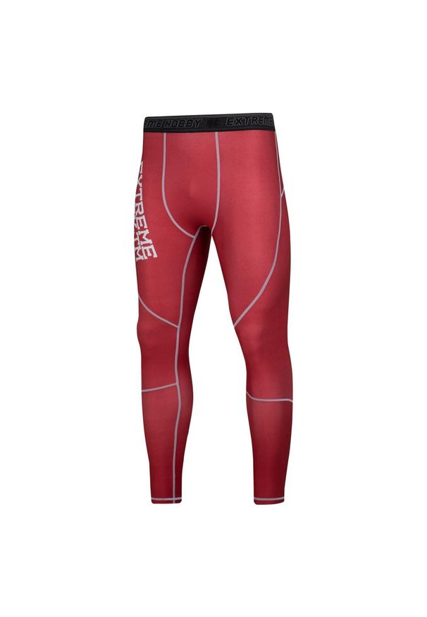 Legginsy sportowe męskie EXTREME HOBBY TRACE. Kolor: czerwony. Materiał: elastan, poliester