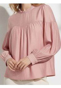 Sinsay - Bluzka z marszczeniami - różowy. Kolor: różowy #1