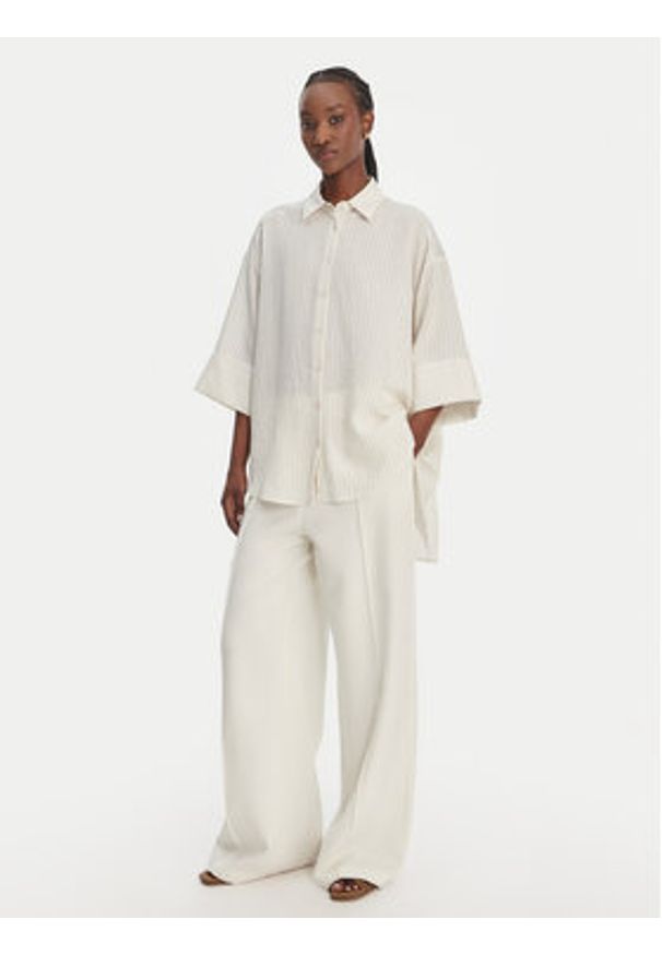 Eleh Koszula SS260297 Biały Relaxed Fit. Kolor: biały. Materiał: bawełna