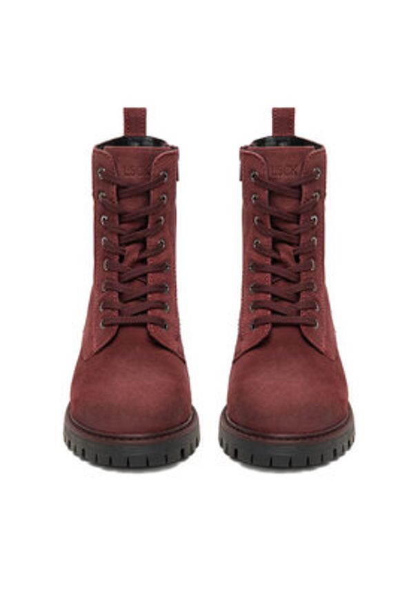 Lasocki Trzewiki CEO-WI16-D-466-05 Bordowy. Kolor: czerwony. Materiał: skóra, zamsz
