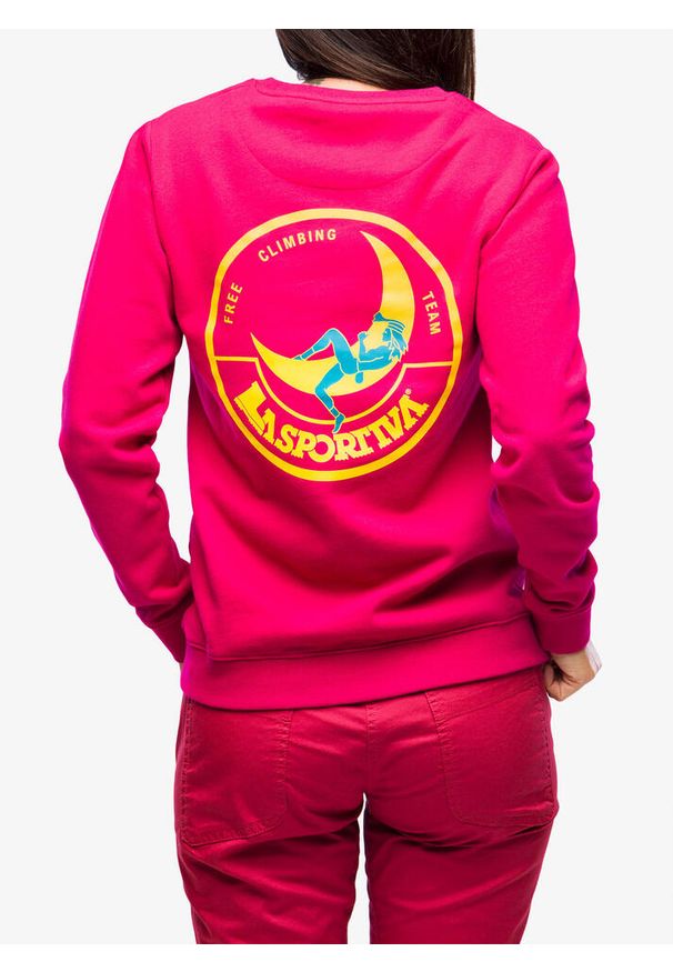 LA SPORTIVA - Bluza bez kaptura damska La Sportiva Climbing on the Moon Sweatshirt. Typ kołnierza: bez kaptura. Kolor: różowy