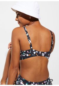 bonprix - Bikini minimizer (2 części) z wiązanymi troczkami. Kolor: czarny. Materiał: materiał. Wzór: nadruk #3