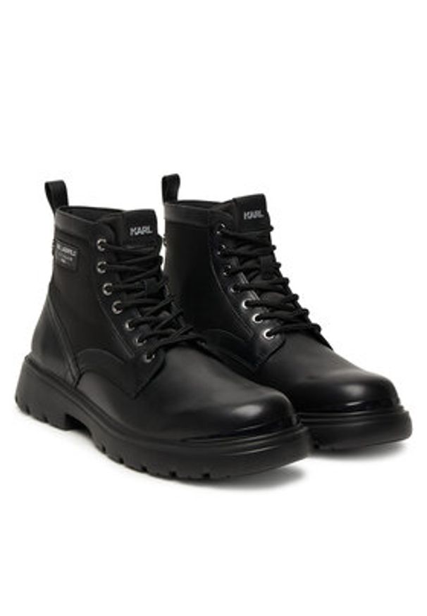 Karl Lagerfeld - KARL LAGERFELD Trapery KL13035 Czarny. Kolor: czarny. Materiał: skóra