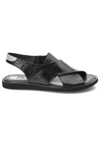 Czarne Sandały Nessi Wygodne Skórzane Buty. Okazja: na co dzień. Zapięcie: pasek. Kolor: czarny. Materiał: skóra. Sezon: lato. Styl: casual, klasyczny, elegancki #5