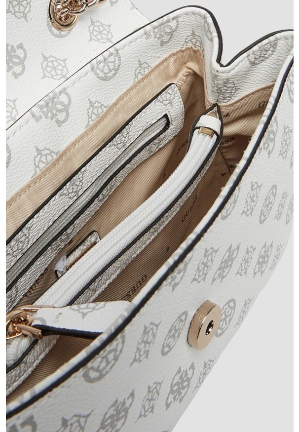 Guess - GUESS Biała damska torebka Eco Erica. Kolor: biały. Materiał: skórzane. Styl: elegancki