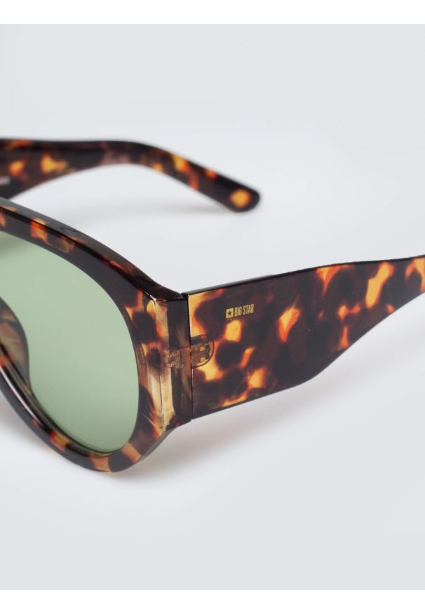 Big-Star - Okulary przeciwsłoneczne damskie z motywem zwierzęcym brązowe Soreli 803. Kolor: brązowy. Wzór: motyw zwierzęcy
