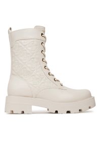 Guess Botki FLTYAN ELE10 Écru. Materiał: skóra