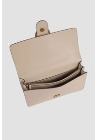 Pinko - PINKO Beżowa skórzana damska torebka listonoszka Love One Classic ST.. Kolor: beżowy. Materiał: skórzane. Styl: elegancki #6
