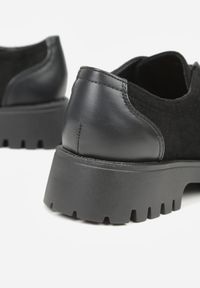 Born2be - Czarne Sznurowane Półbuty Mokasyny w Żeglarskim Stylu Charnys. Okazja: na co dzień, na spacer. Kolor: czarny. Materiał: jeans. Styl: klasyczny, casual #6