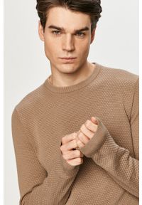 PRODUKT by Jack & Jones - Produkt by Jack & Jones - Sweter. Okazja: na co dzień. Kolor: brązowy. Materiał: bawełna, dzianina. Wzór: gładki. Styl: casual #2